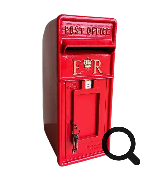 Close-up of a restored British post box